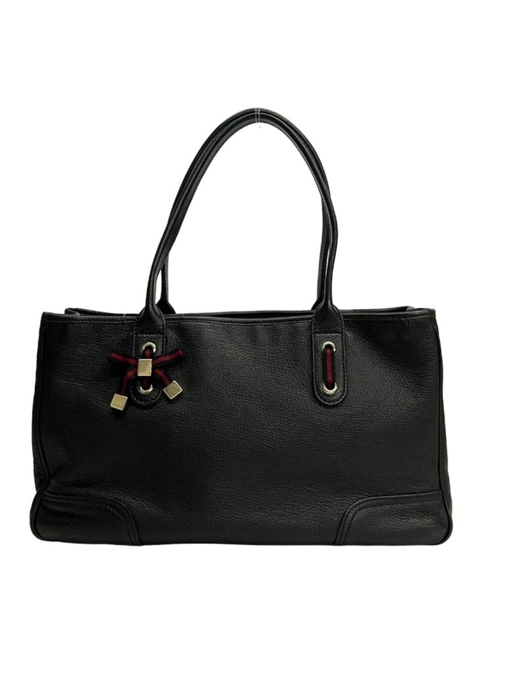 Gucci Handbag Princy Black Ribbon Internal Interlocking G Leather
